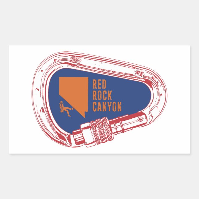 Red Rock Canyon Climbing Carabiner Sticker (Front)