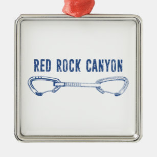 Red Rock Canyon Climbing Quickdraw Metal Ornament