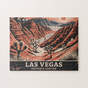 Red Rock Canyon Las Vegas Retro Vintage Travel WPA Jigsaw Puzzle