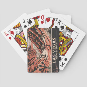 Red Rock Canyon Las Vegas Retro Vintage Travel WPA Playing Cards