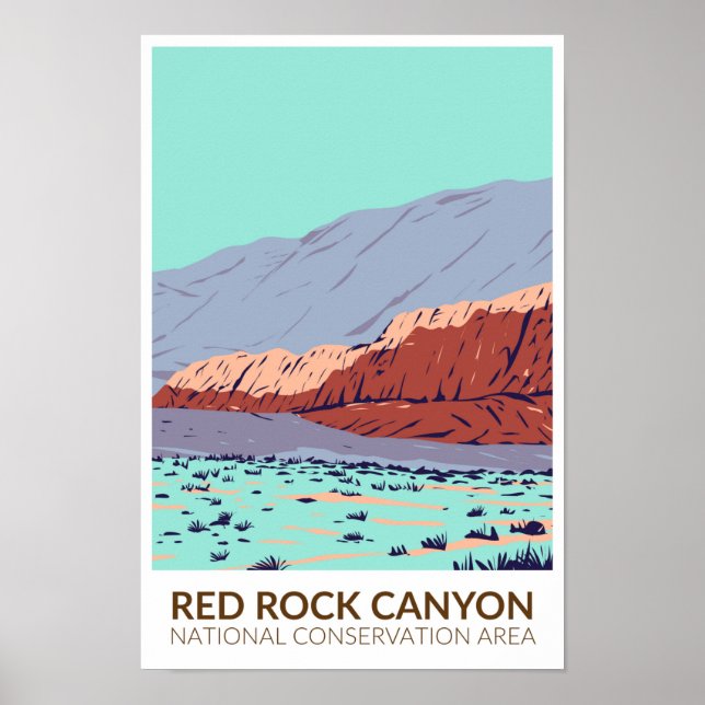 Red Rock Canyon National Conservation Area Vintage Poster (Front)