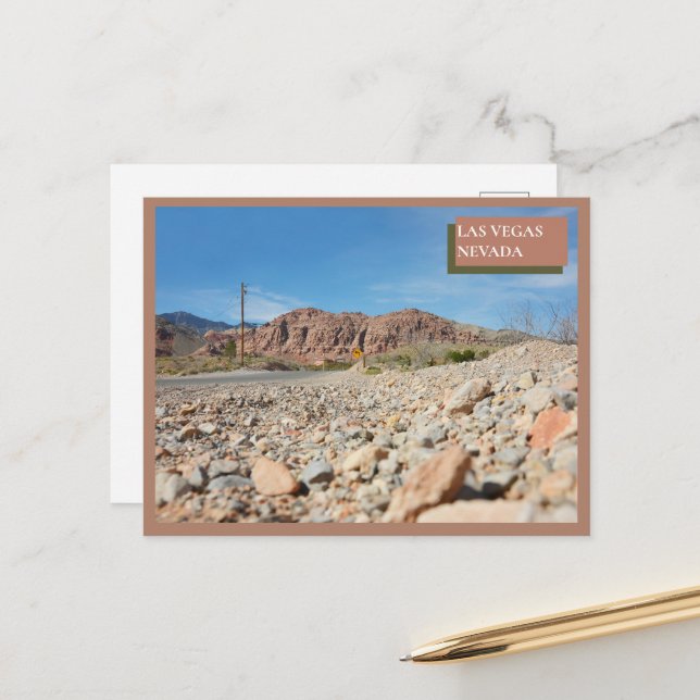 Red Rock Canyon Nature Las Vegas Nevada Desert  Postcard (Front/Back In Situ)