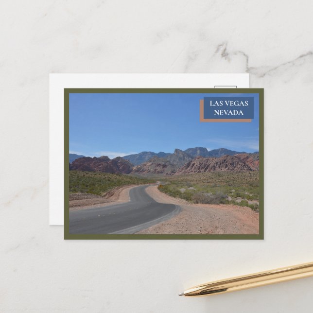 Red Rock Canyon Nature Las Vegas Nevada Desert  Postcard (Front/Back In Situ)