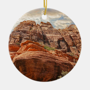 Red Rock Canyon rock formation in Las Vegas Nevada Ceramic Ornament