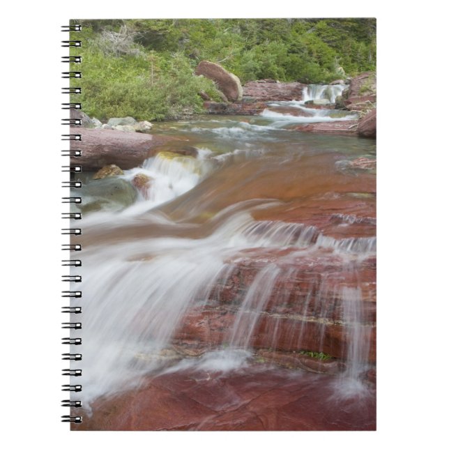 Red rock in Baring Creek in Glacier National Notebook (Front)