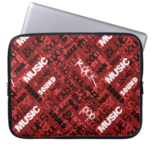 Red Rock Pop R & B Music Text Laptop Sleeve