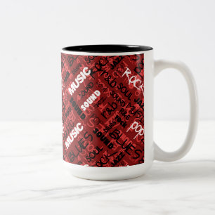 Red Rock Pop R & B Music Text Mug