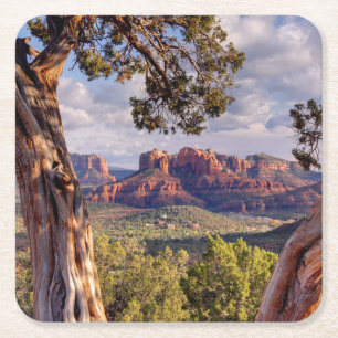 Red Rock Sedona Arizona Square Paper Coaster