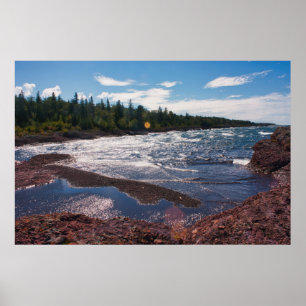 Red Rock Shoreline – Lake Superior, U.P. Poster