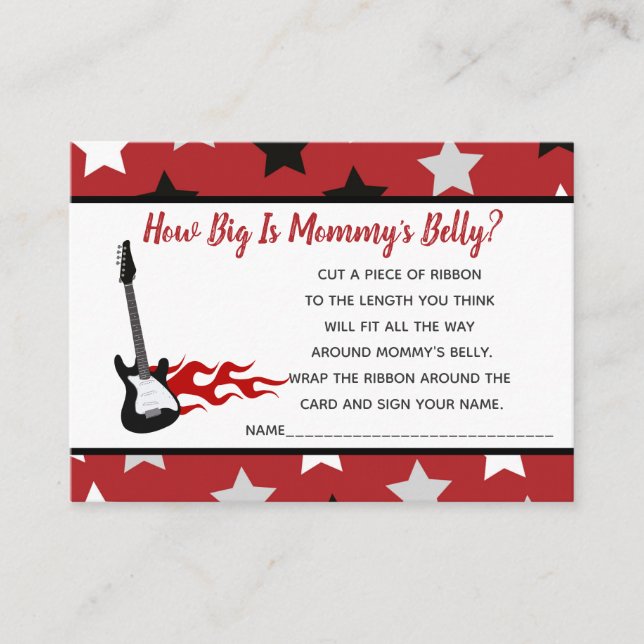 Red Rock Star How Big Is Mommy's Belly Boy Game Enclosure Card (Front)