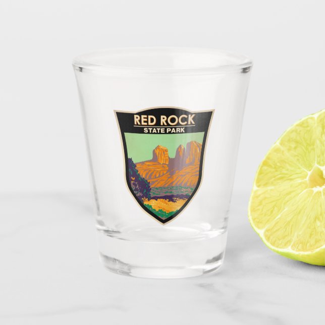 Red Rock State Park Arizona Vintage Shot Glass (Front)