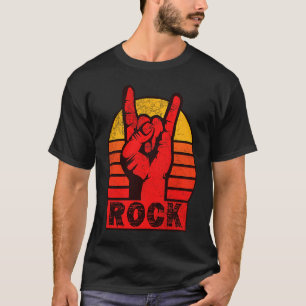 red rocker hand rock on hand lettering Rock old du T-Shirt