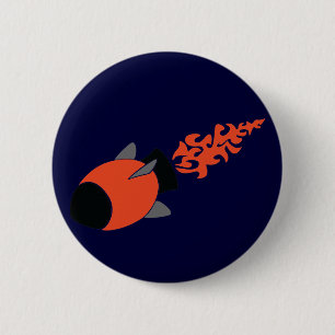 Red Rocket 2 Inch Round Button