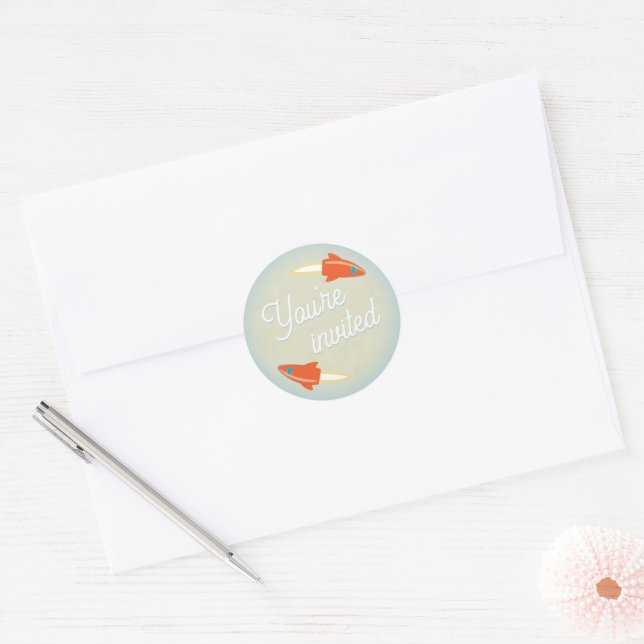 Red Rockets & Moon Envelope Seal (Envelope)