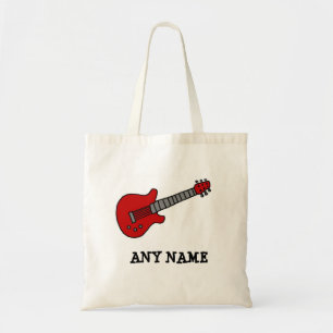 Red Rockin' Guitar Tote Bag