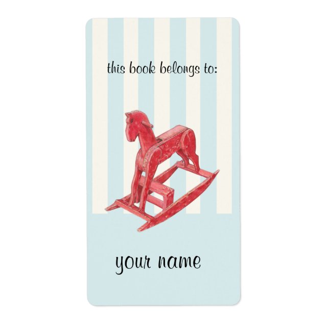 Red Rocking Horse rayures Étiquette plaque d'immat (Devant)