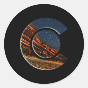 Red Rocks Amphitheatre Classic Round Sticker