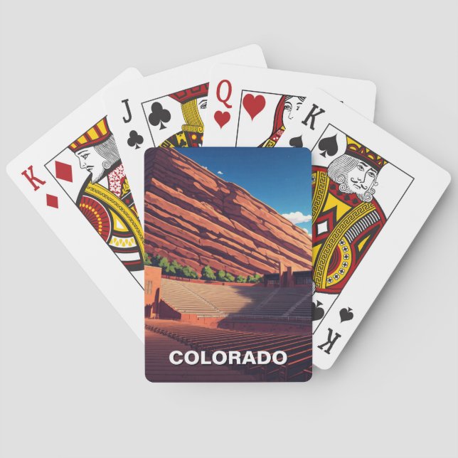 Red Rocks Amphitheatre Colorado Playing Cards (Back)