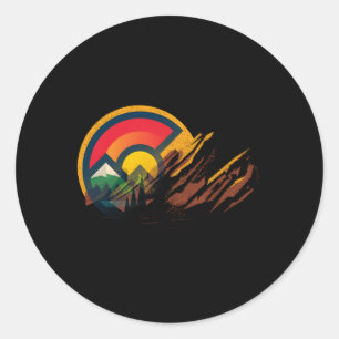 Red Rocks Amphitheatre Colorado State Flag Classic Round Sticker