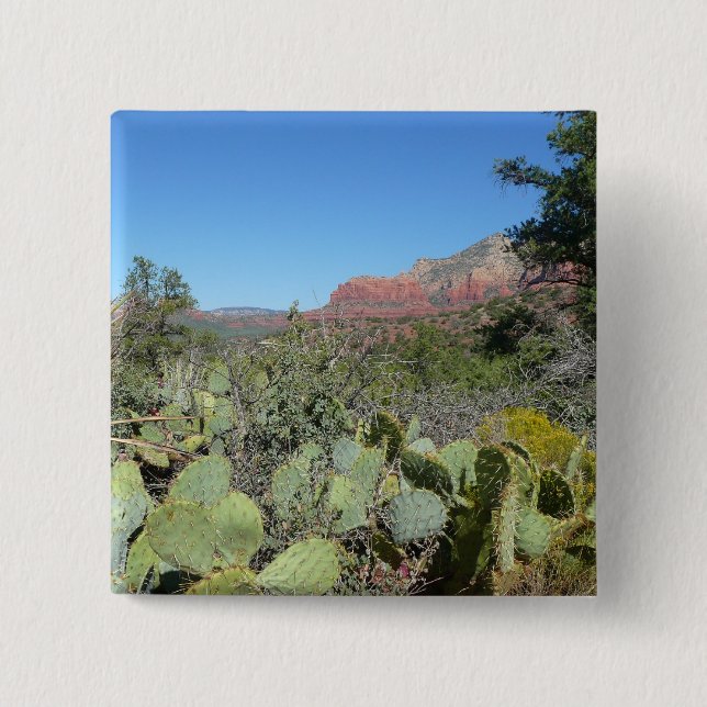 Red Rocks and Cacti I 2 Inch Square Button (Front)