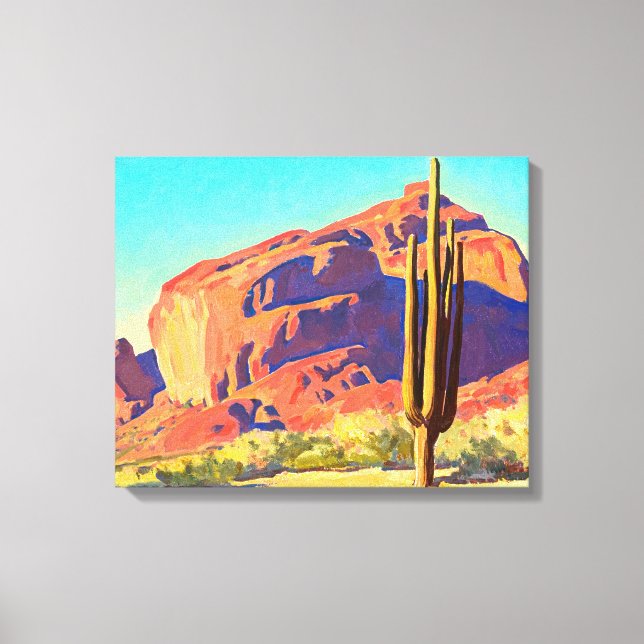 Red Rocks and Cactus by Maynard Dixon Canvas Print (Front)