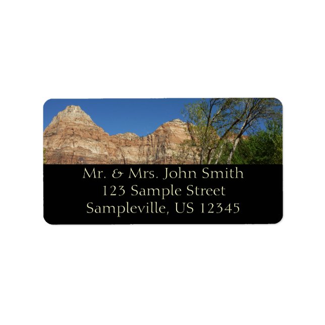 Red Rocks at Zion National Park Photography Label (Front)