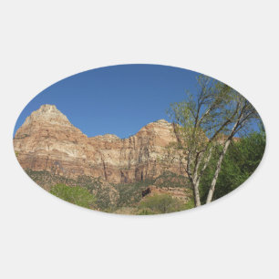 Red Rocks at Zion National Park Photography Oval Sticker