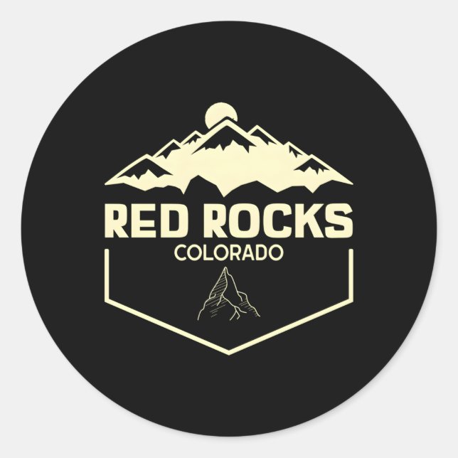 Red Rocks Colorado Beautiful Rocky Mountains Classic Round Sticker (Front)