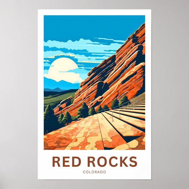 Red Rocks Colorado Travel Print (Front)