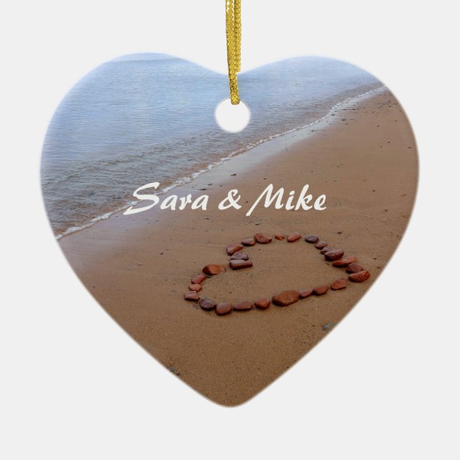 Red Rocks Heart Beach Ornament (Front)