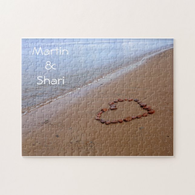 Red Rocks Heart on the Sandy Beach Jigsaw Puzzle (Horizontal)