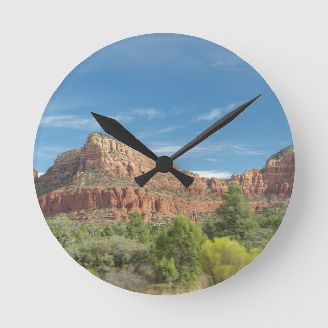 Red rocks in Sedona Round Clock (Front)