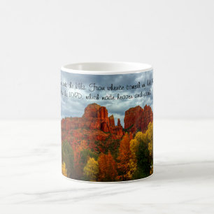 Red Rocks Of Sedona Arizona With Fall Colours Coffee Mug