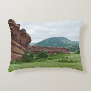 Red Rocks Park and Mountain Range Accent Pillow