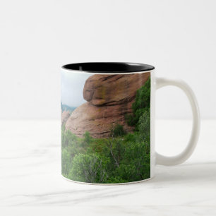 Red Rocks Ridge Mountains and Valley Two-Tone Coffee Mug
