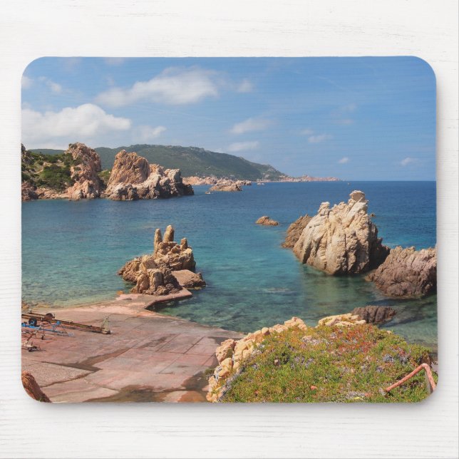Red rocky coast of Sardinia mousepad (Front)