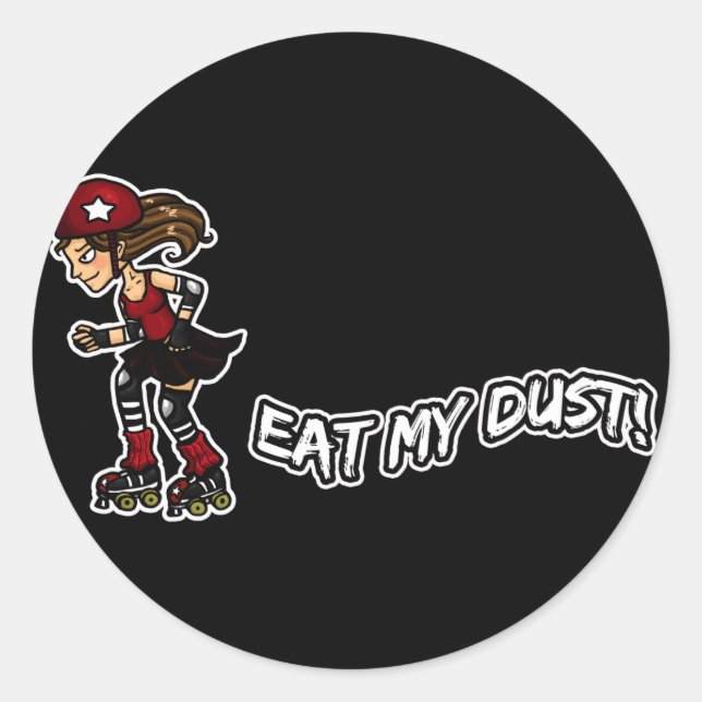 Red Rollerderby jammer Classic Round Sticker (Front)