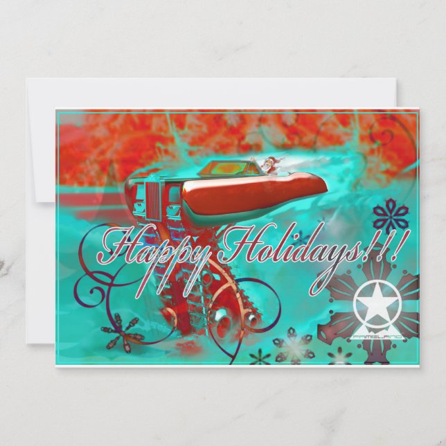 Red Rolls Royce Christmas #2 Holiday Card (Front)