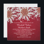 Red Romantic Christmas Snowflakes Wedding Invite<br><div class="desc">Luxury style. Romantic and magic invitation for your unique and special wedding day. Wedding romantic invitations will make your wedding day more special and unique. Customized designs, text, and photos printed on basic paper. You can choose your own text, fonts and different type of papers. Perfect for your wedding day,...</div>