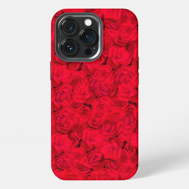 Red Romantic Floral iPhone Case (Back)