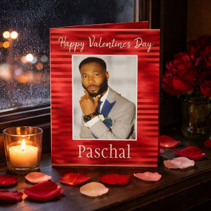 Red Romantic Happy Valentine's Day to Him Photo Card