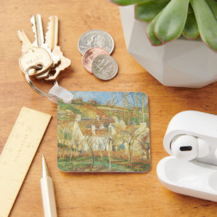 Red Roofs, Corner of a Village, Winter by Pissarro Keychain