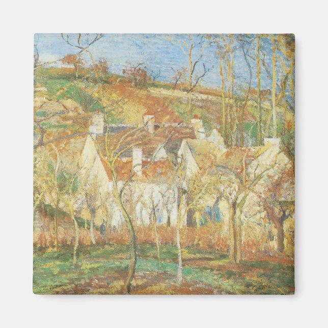 Red Roofs, Corner of a Village, Winter by Pissarro Magnet (Front)