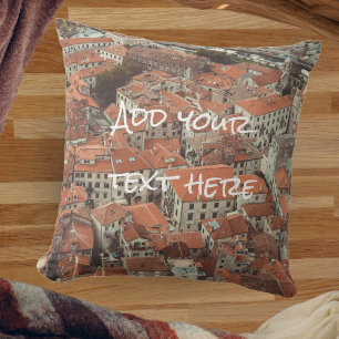 Red Roofs of Kotor (Montenegro) Throw Pillow