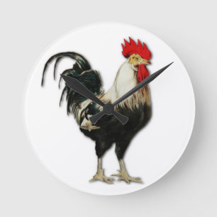 Red Rooster Chicken Customize Round Clock