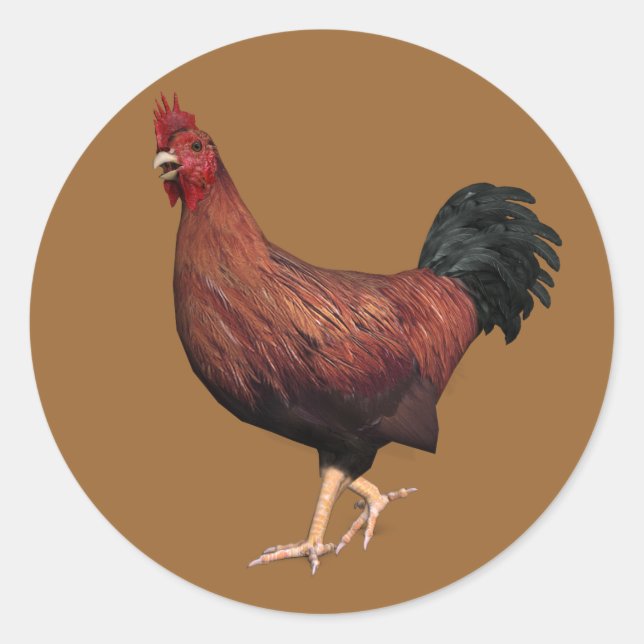 Red Rooster Classic Round Sticker (Front)