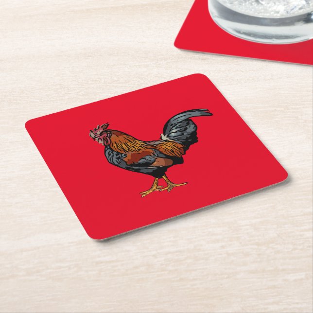 Red Rooster Coaster (Angled)