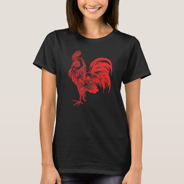 Red Rooster  Cool Claw Rooster Strut Red Rooster C T-Shirt (Front)