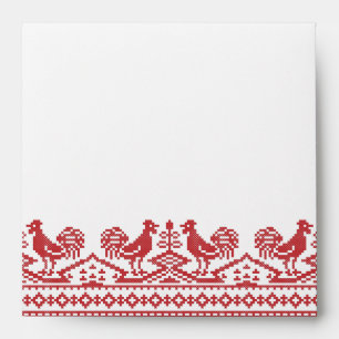 Red Rooster cross-stitch Envelope