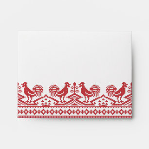 Red Rooster cross-stitch Envelope